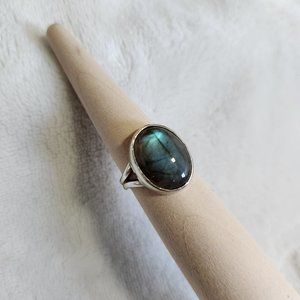 Sterling Silver and Labradorite Ring Size 5 3/4